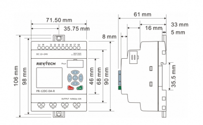 Размеры PR-12DC Starter Kit